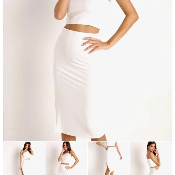 Stillwater The Rib Edit White Ribbed Skirt - Picture 2 of 7